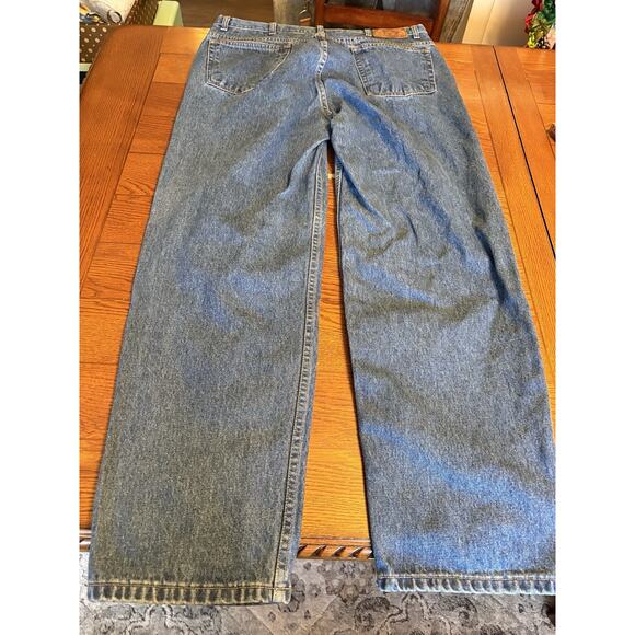 Cabelas 100% Cotton Denim Indigo Blues Jeans Men Sz 38x30 Straight Leg Pants Zip - Picture 7 of 7